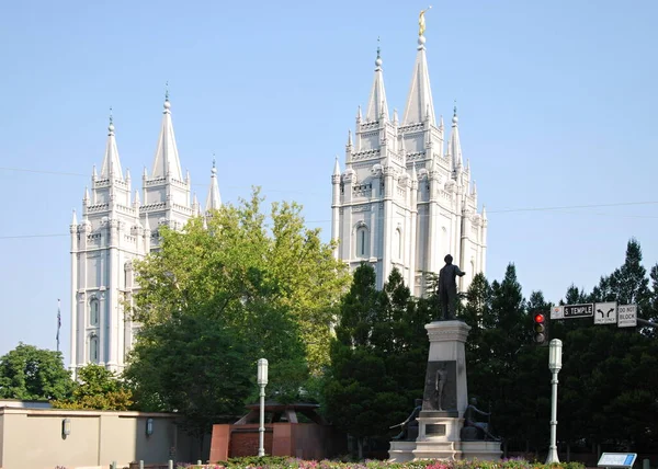Ναός Στο Κέντρο Της Πόλης Salt Lake City Πρωτεύουσα Της — Φωτογραφία Αρχείου