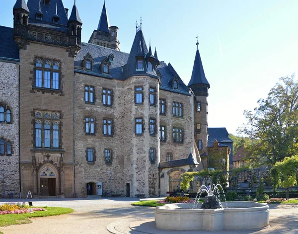 Historisches Schloss Herbst Der Altstadt Von Wernigerode Harz Niedersachsen — Stockfoto
