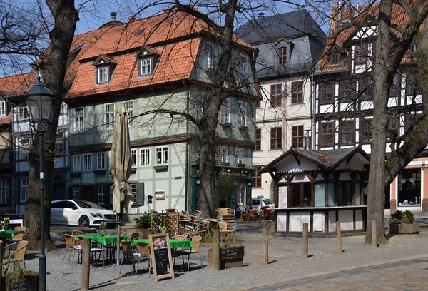 Ιστορικά Κτίρια Στην Παλιά Πόλη Του Quedlinburg Στα Βουνά Harz — Φωτογραφία Αρχείου