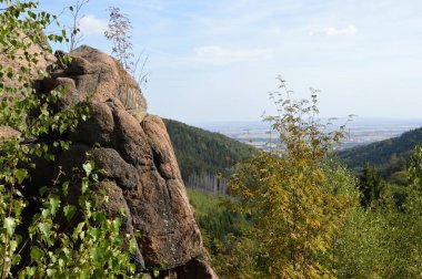 Sonbaharda Harz Dağları 'nda manzara, Saksonya - Anhalt