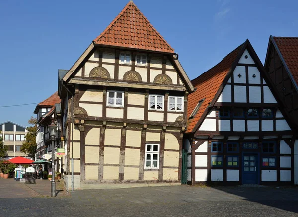 Zabytkowy Budynek Starym Mieście Nienburgu Nad Rzeką Weser Dolna Saksonia — Zdjęcie stockowe