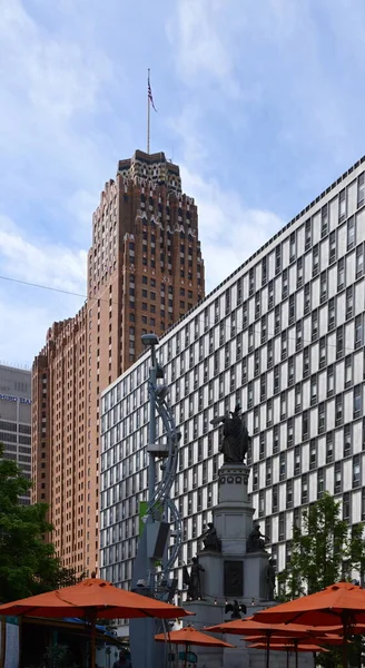 Edifícios Modernos Downtown Detroit Michigan — Fotografia de Stock