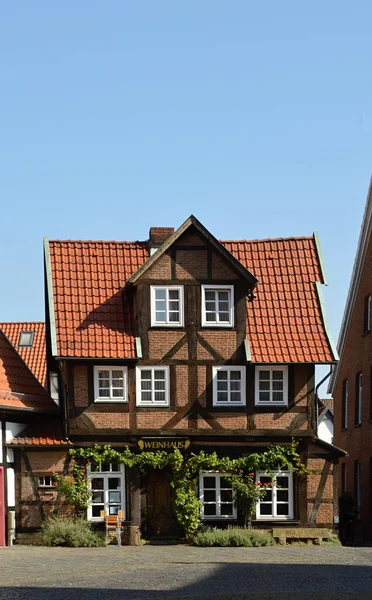 Историческое Здание Старом Городе Нинбурга Реке Везер Нижняя Саксония — стоковое фото