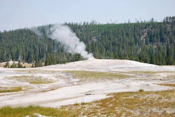 Régi Hűséges Gejzír Yellowstone Nemzeti Parkban Wyoming — Stock Fotó