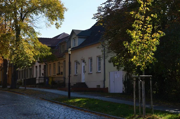 Straßenszene Herbst Der Stadt Rheinsberg Brandenburg — Stockfoto