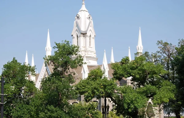 犹他州首府盐湖城市中心的圣殿广场 — 图库照片