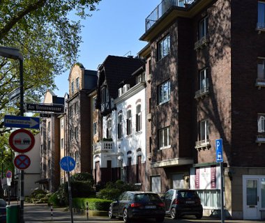 Duesseldorf 'un Eski Kasabası' ndaki Sokak Sahnesi, Başkent Kuzey Ren - Vestfalya