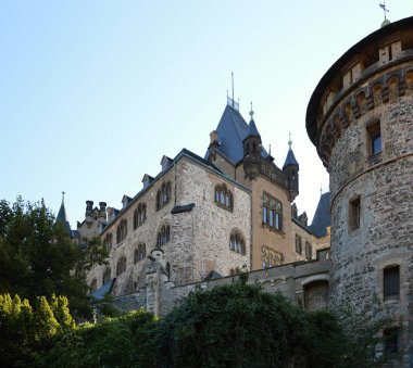 Harz Dağları, Saksonya 'daki Eski Wernigerode Kasabası' ndaki Tarihi Şato.