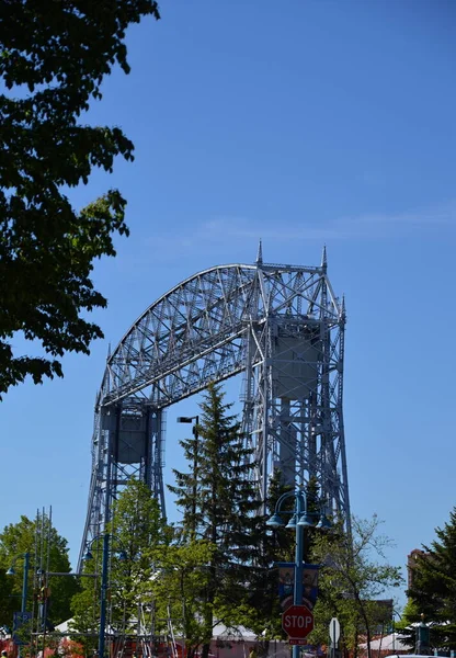 明尼苏达州Duluth镇的历史性钢桥 — 图库照片