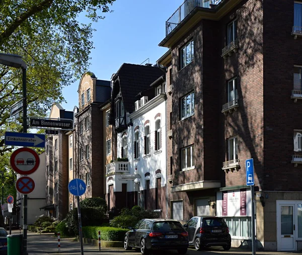 Σκηνή Δρόμου Στην Παλιά Πόλη Duesseldorf Πρωτεύουσα Της Βόρειας Ρηνανίας — Φωτογραφία Αρχείου