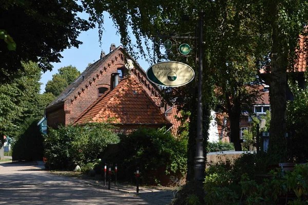 Historisk Byggnad Gamla Stan Nienburg Vid Floden Weser Niedersachsen — Stockfoto