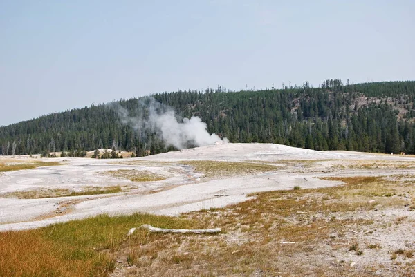 Régi Hűséges Gejzír Yellowstone Nemzeti Parkban Wyoming — Stock Fotó