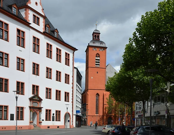 Исторические Здания Старом Городе Майнца Столице Рейна Пфальц — стоковое фото