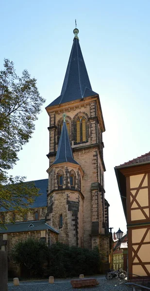 Harz Dağları Saksonya Daki Eski Wernigerode Kasabasındaki Tarihi Kilise — Stok fotoğraf