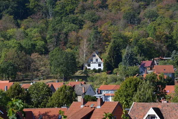 Historiska Byggnader Den Gamla Staden Ilsenburg Harzbergen Sachsen Anhalt — Stockfoto