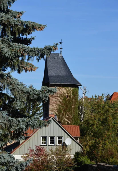 Historischer Turm Der Altstadt Von Wernigerode Harz Sachsen Anhalt — Stockfoto