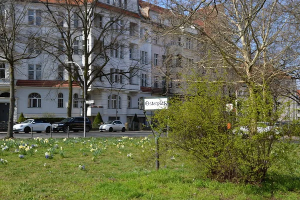 Park Jaře Sousedství Schmargendorf Wilmersdorf Berlíně Hlavní Město Německa — Stock fotografie