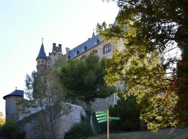 Harz Dağları, Saksonya 'daki Wernigerode Eski Kasabası' ndaki Tarihi Şato