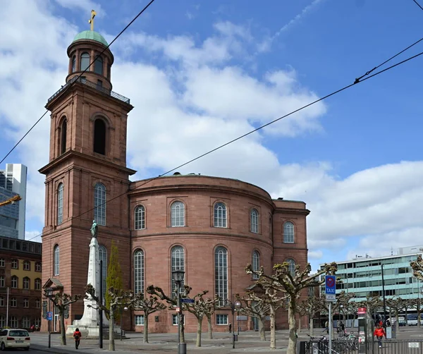 Историческая Церковь Центре Франкфурта Реке Майн Гессен — стоковое фото