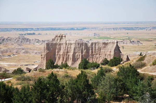 Krajobraz Pustynny Parku Narodowym Badlands Dakota Południowa — Zdjęcie stockowe