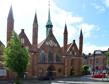 Eski Hanse Town Luebeck 'teki tarihi kilise, Holstein - Holstein
