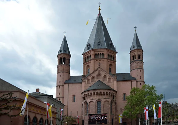 Historischer Dom Der Rheinland Pfälzischen Landeshauptstadt Mainz — Stockfoto