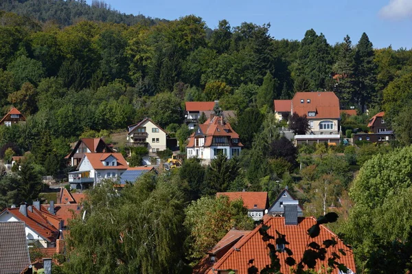 Sonbaharda Harz Dağları Saksonya Daki Ilsenburg Eski Kasabası Panoraması — Stok fotoğraf