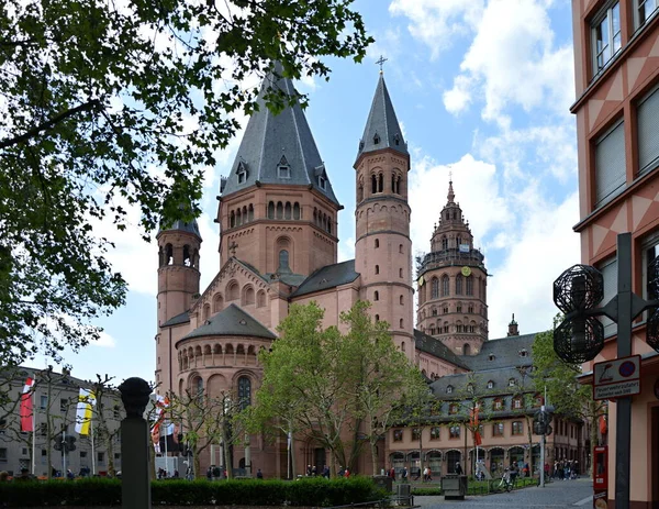 Historische Kathedraal Van Mainz Hoofdstad Van Rijnland Palts — Stockfoto