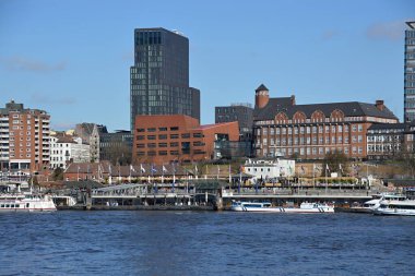 Hanse City Hamburg 'daki Landungsbruecken Panorama