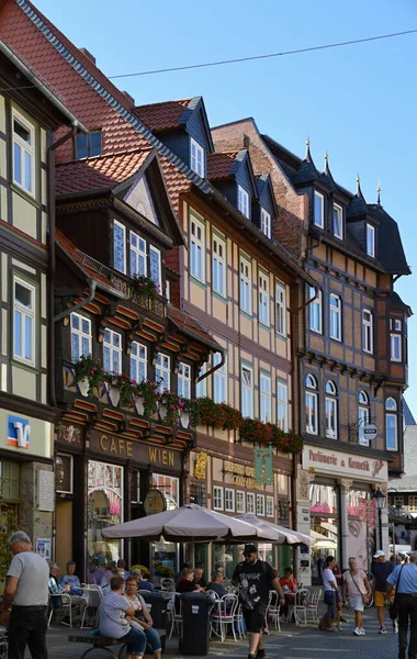 Historiska Byggnader Den Gamla Staden Wernigerode Harzbergen Sachsen Anhalt — Stockfoto