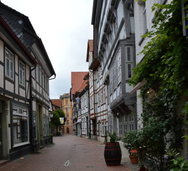 Hameln 'in Eski Kasabası, Aşağı Saksonya' daki Tarihi Binalar