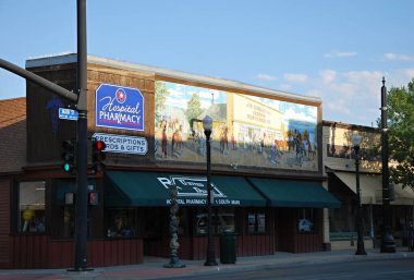 Eski Batı Kasabası Sheridan, Wyoming 'deki tarihi bina.