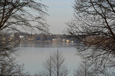 Panorama Landscape at the River Havel in the Neighborhhod Glienicke, Zehlendorf in Berlin, the Capital City of Germany