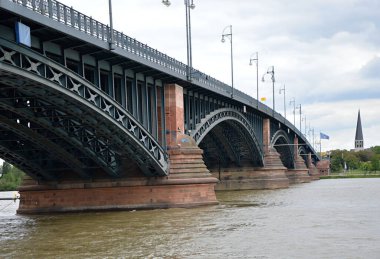 Bridge over the River Rhine in Mainz, the Capital City of Rhine Land - Palatinate