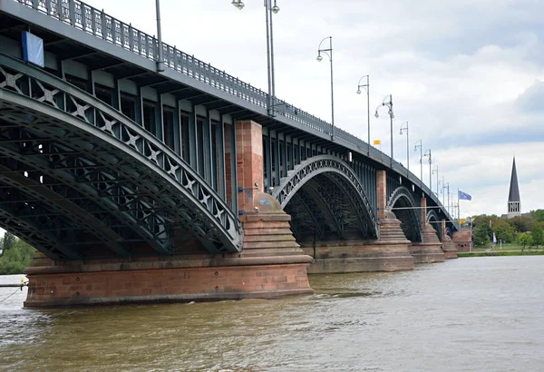 Bridge over the River Rhine in Mainz, the Capital City of Rhine Land - Palatinate