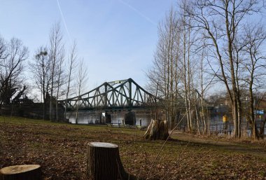Historical Bridge Glienicker Bruecke in Spring over the River Havel, between Berlin and Potsdam