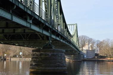 Historical Bridge Glienicker Bruecke in Spring over the River Havel, between Berlin and Potsdam