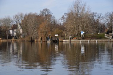 Panorama at the River Havel in Spring in the Neighborhood Glienicke, Zehlendorf in Berlin, the Capital City of Germany