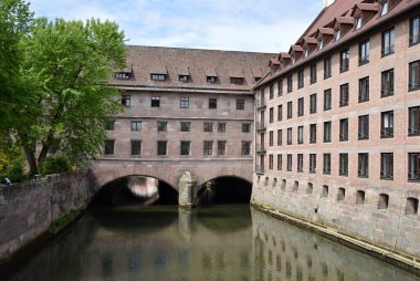 Historical Buildings at the river Pegnitz in the Old Town of Nuremberg, Franconia, Bavaria