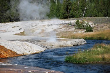Hydrothermal Landscape in Yellowstone National Park, Wyoming