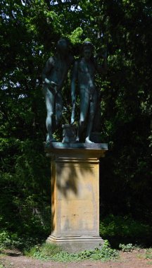 Statue in Castle and Park Charlottenburg in Spring in Berlin, the Capital City of Germany