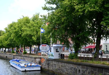 Panorama at the River Trave in the Old Hanse Town Luebeck, Schleswig - Holstein