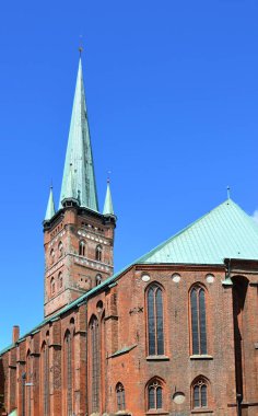 Eski Hanse Town Luebeck 'teki tarihi kilise, Holstein - Holstein