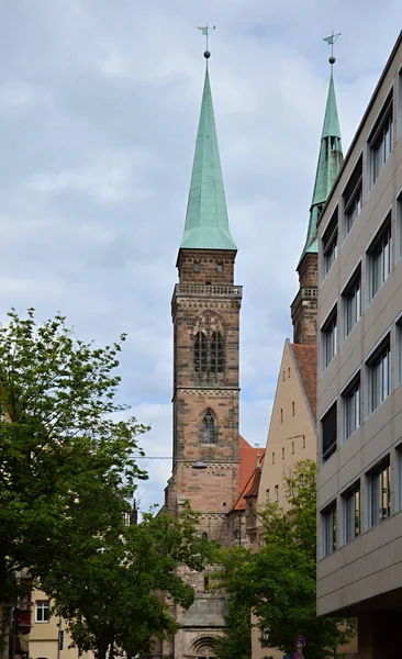Église Historique Dans Vieille Ville Nuremberg Franconie Bavière — Photo