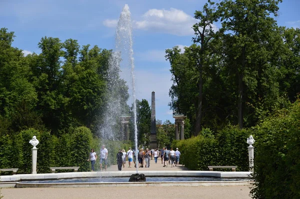 Fuente Castillo Histórico Parque Sanssouci Potsdam Capital Brandeburgo — Foto de Stock