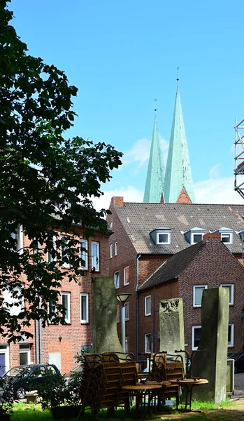 Исторические Здания Старом Ганзее Luebeck Шлезвиг Гольштейн — стоковое фото