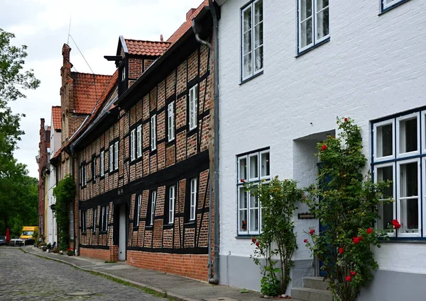 Eski Hanse Town Luebeck Teki Tarihi Binalar Holstein Holstein — Stok fotoğraf