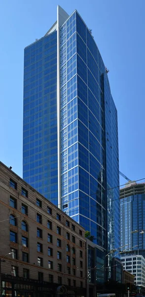Edifício Moderno Hidráulico Centro Seattle Washington — Fotografia de Stock