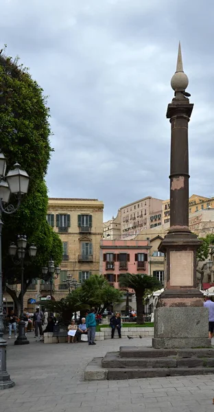 Náměstí Starém Městě Cagliari Ostrově Sardinie Středozemním Moři Itálie — Stock fotografie
