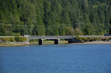 Washington Olimpiyat Yarımadası 'ndaki Puget Sound Köprüsü.